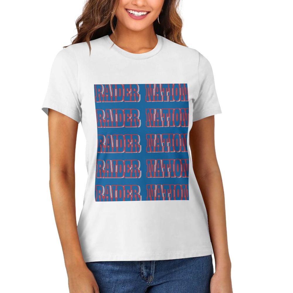 Raider blue Fill Pure cotton white T-shirt (2D front panel customization)