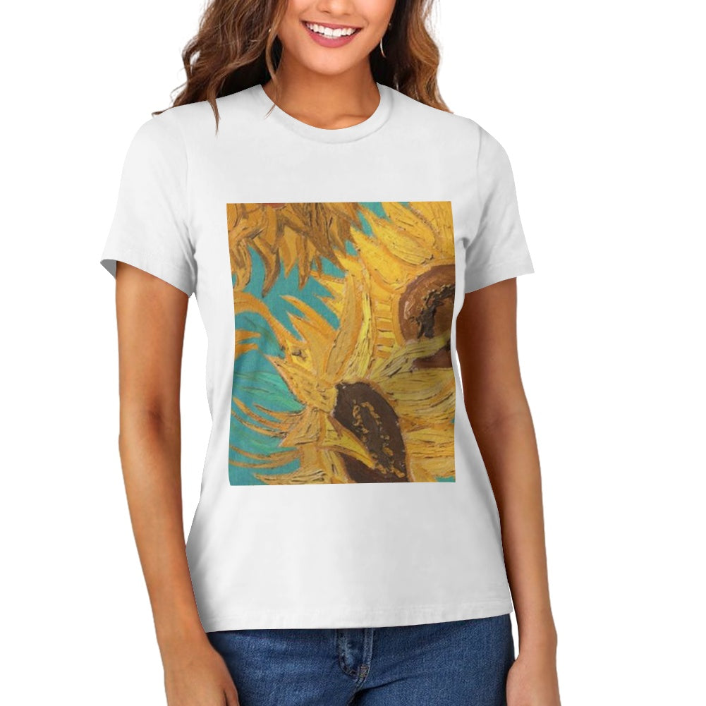 The Idem Sun W Pure cotton white T-shirt (2D front panel customization)