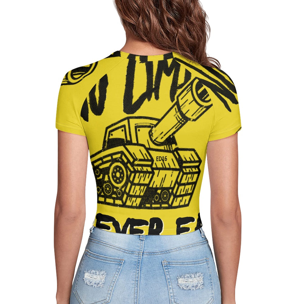 Tight cropped navel-baring T-shirt