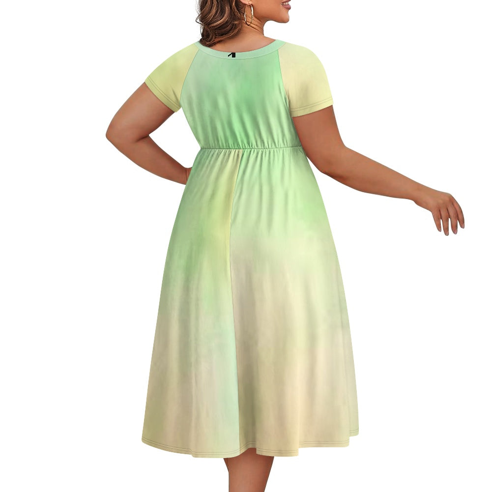 The Idem Mint & Sunflower Women's short sleeve dress