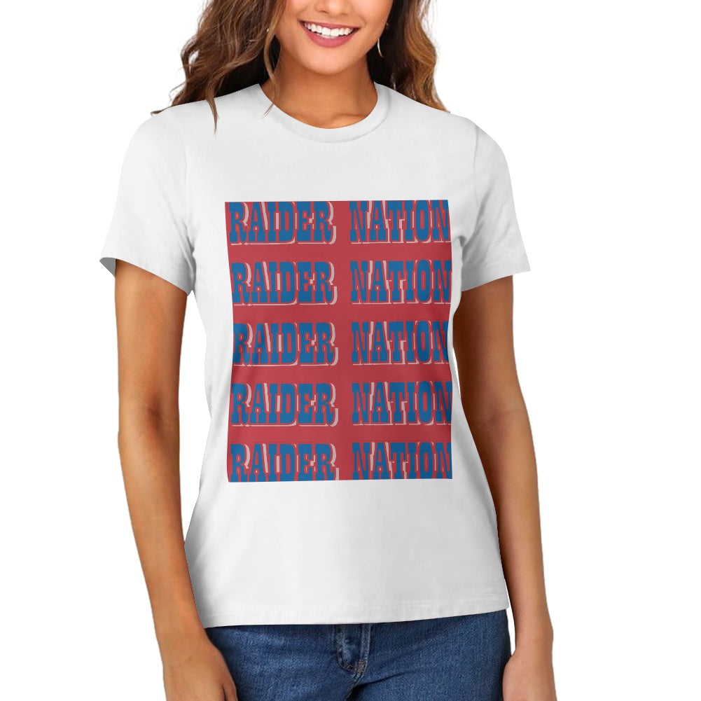 Raider red Fill Pure cotton white T-shirt (2D front panel customization)