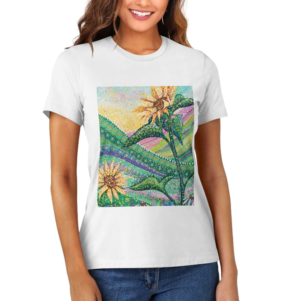 The Idem Sun W Pure cotton white T-shirt (2D front panel customization)