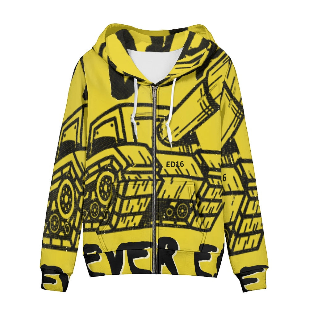 Thin women's zipper hooded sweatshirt