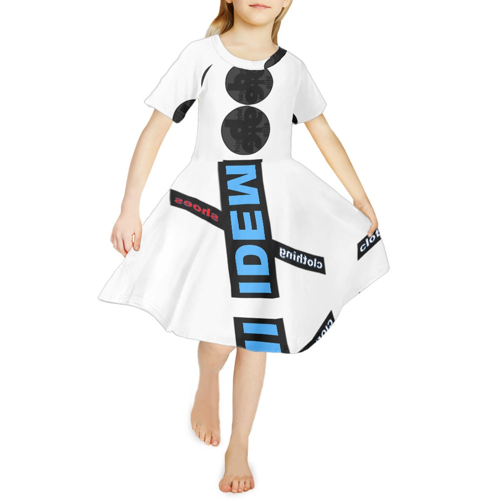 Girls short sleeve long dress