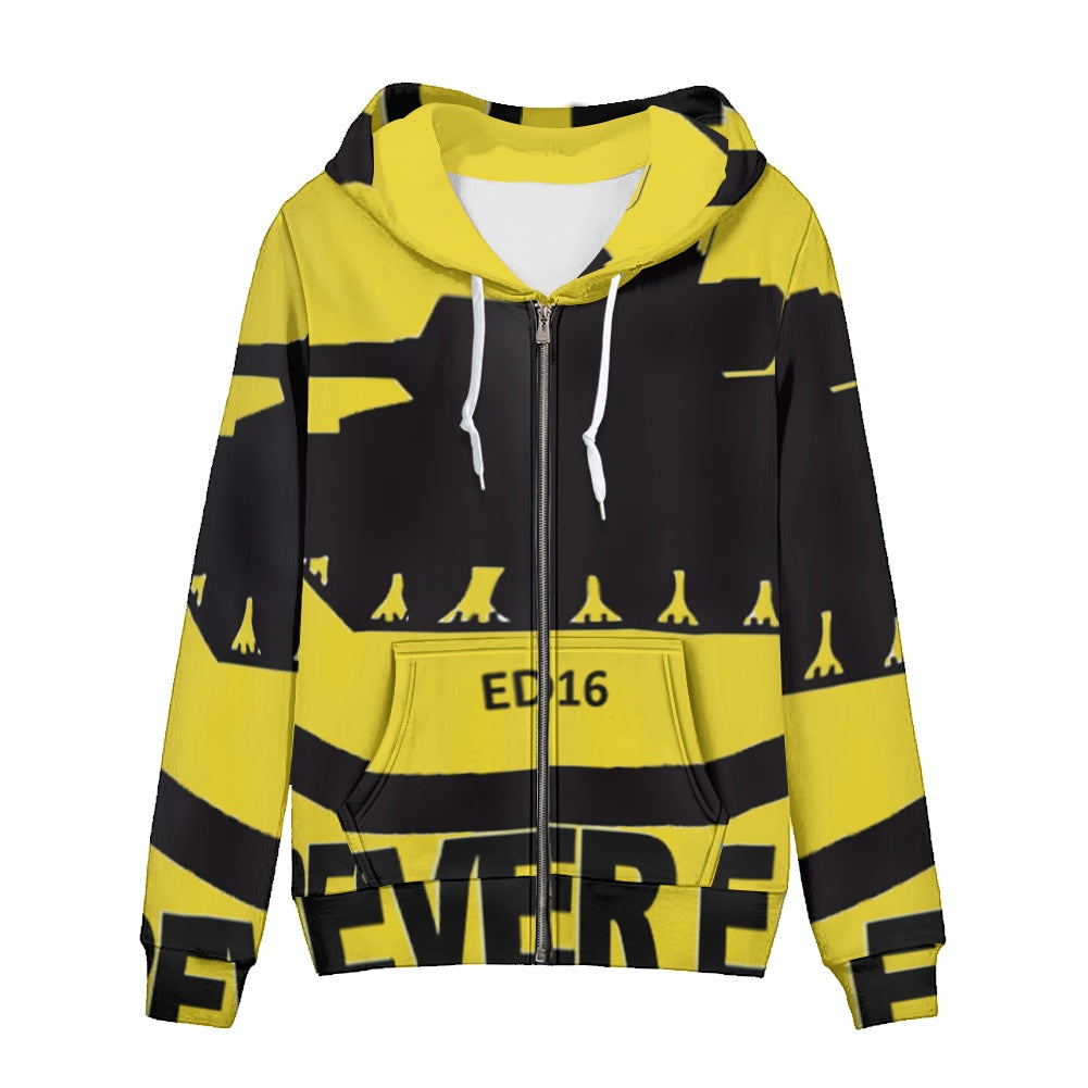Thin women's zipper hooded sweatshirt