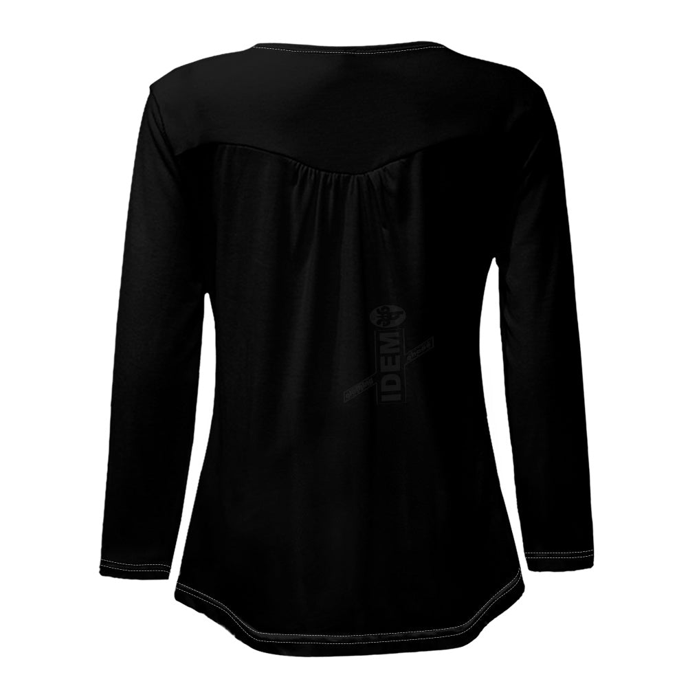 Casual round neck long sleeve T-shirt