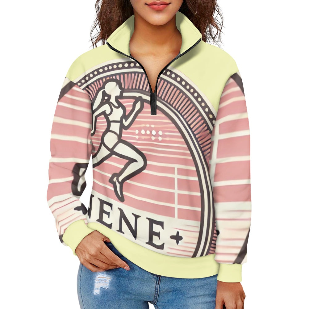Women's long sleeve zipper sweatshirt