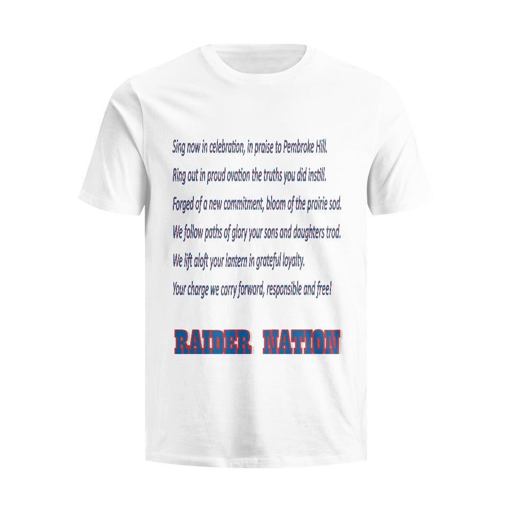 Raider AM Blue Fill Pure cotton white T-shirt (2D front panel customization)