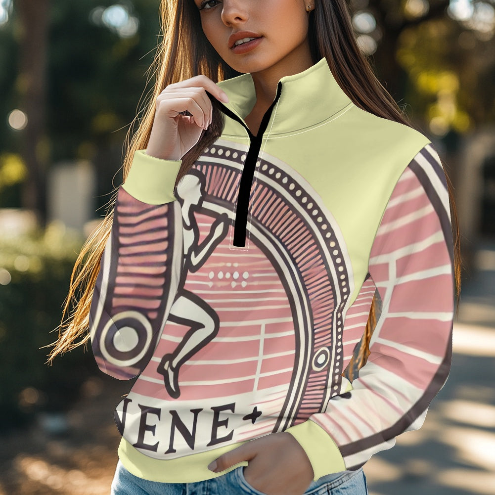 Women's long sleeve zipper sweatshirt