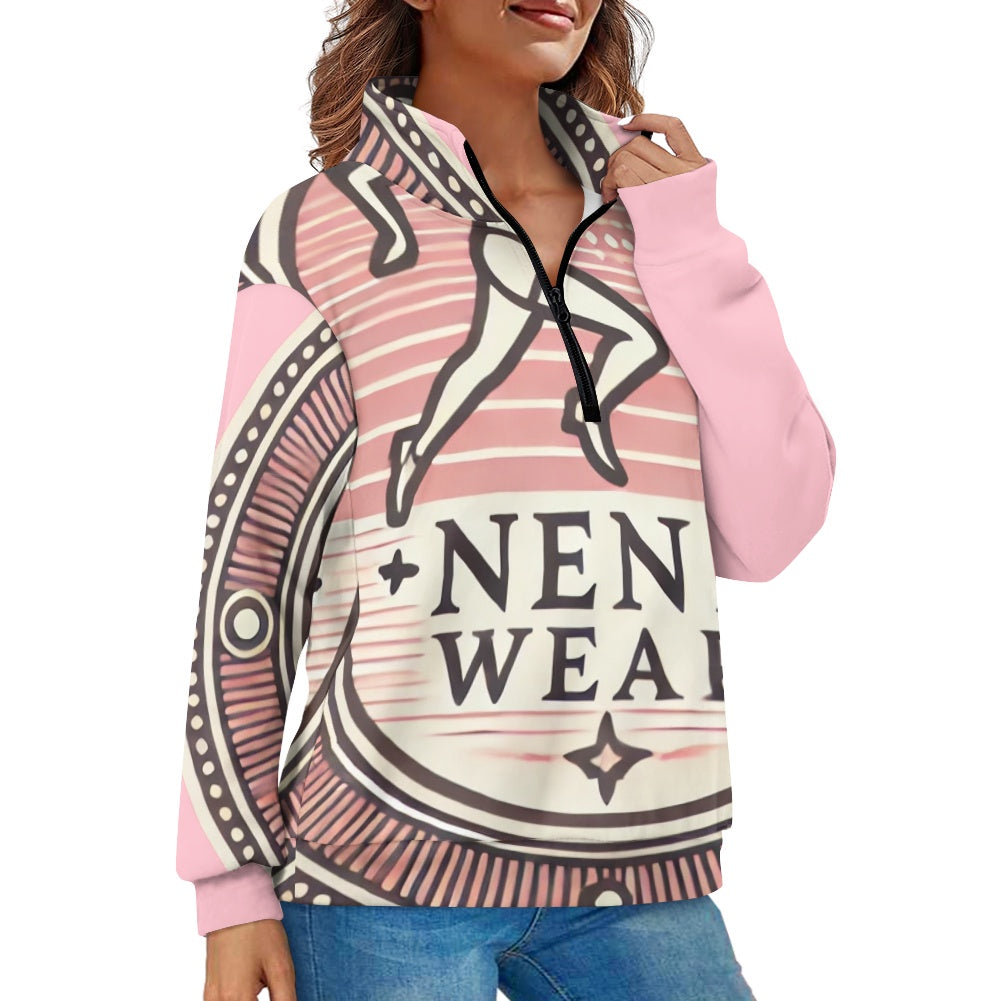 Women's long sleeve zipper sweatshirt