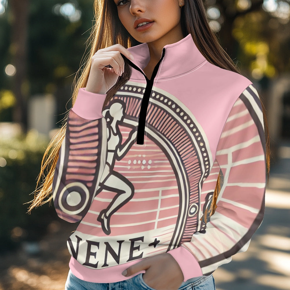 Women's long sleeve zipper sweatshirt