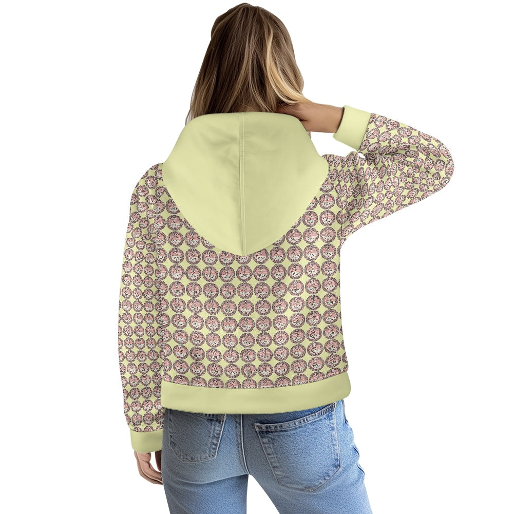 Half zip hoodie sweatshirt loose short style