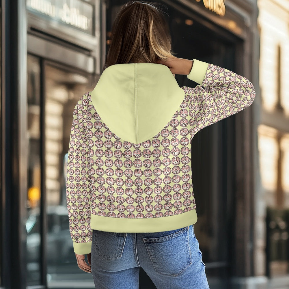 Half zip hoodie sweatshirt loose short style