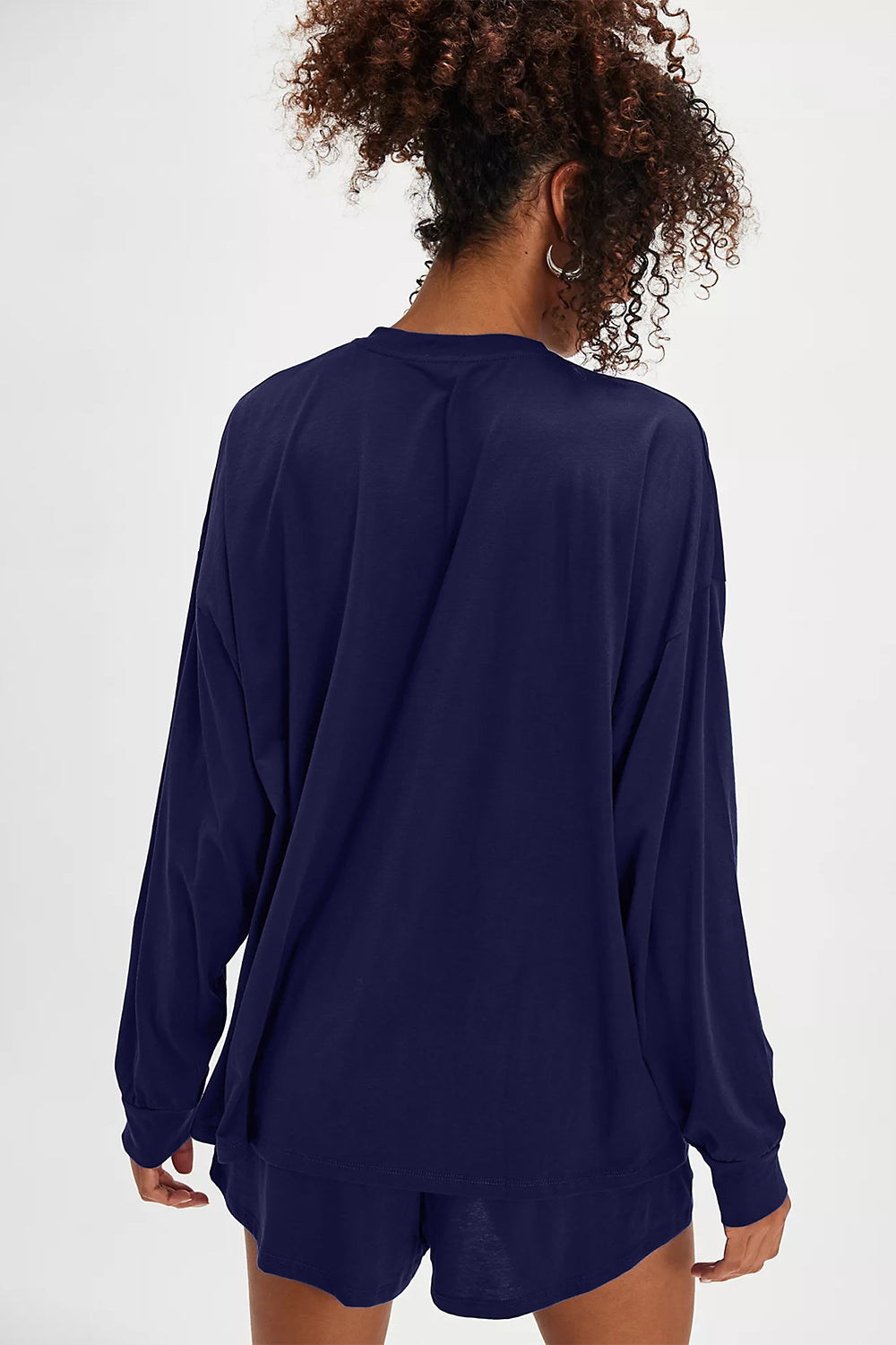 Basic Bae Long Sleeve Top and Pocketed Shorts Set