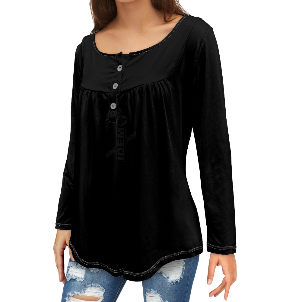 Casual round neck long sleeve T-shirt