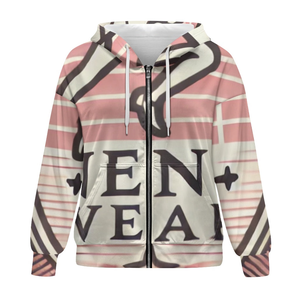 Ladies loose zipper sweatshirt