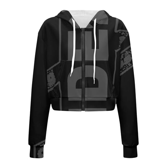 Women's long sleeve short hooded sweatshirt