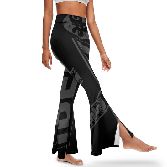 High Waist Flared Slit Yoga Pants