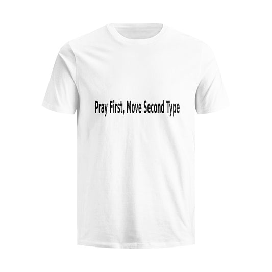 Pray First Type Pure cotton white T-shirt