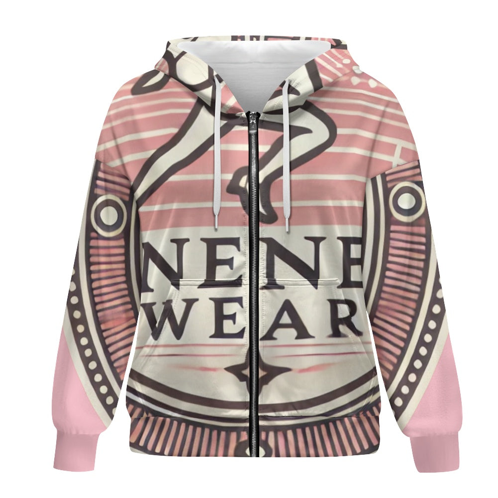 Ladies loose zipper sweatshirt