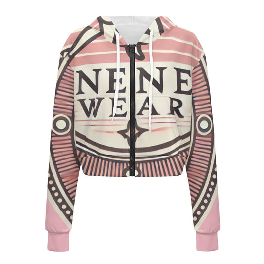 Women's long sleeve short hooded sweatshirt