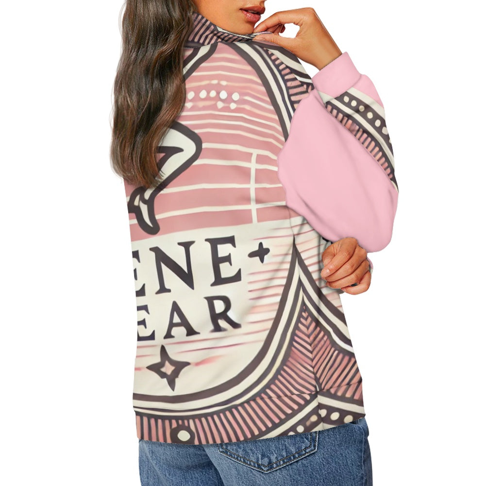 Women's long sleeve zipper sweatshirt