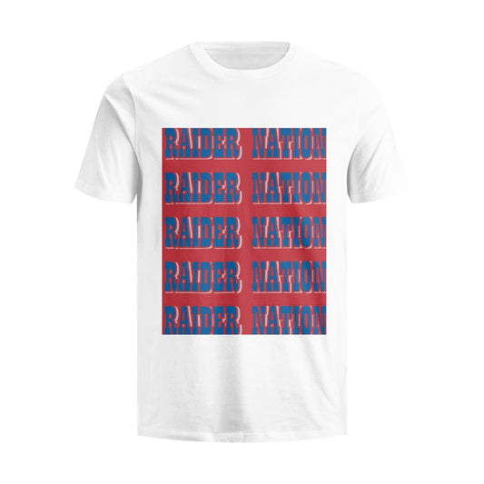 Raider red Fill Pure cotton white T-shirt (2D front panel customization)