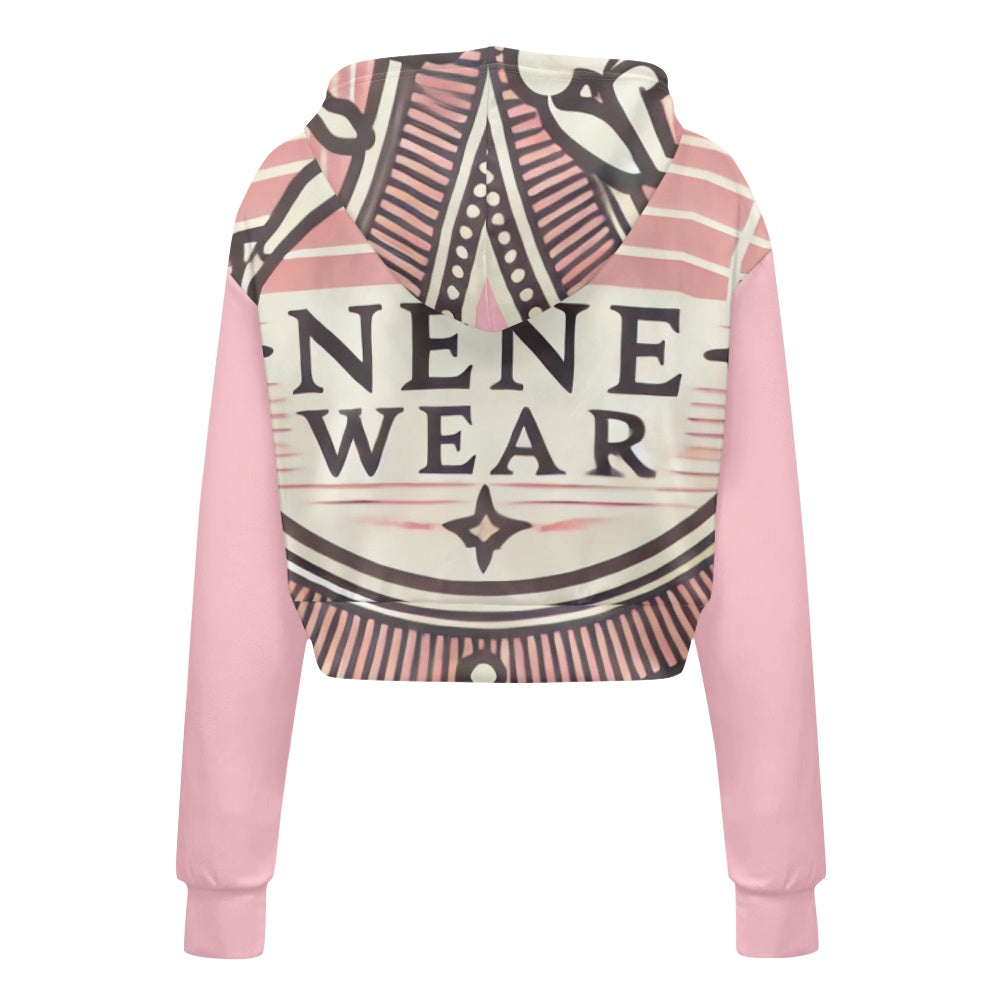Women's long sleeve short hooded sweatshirt