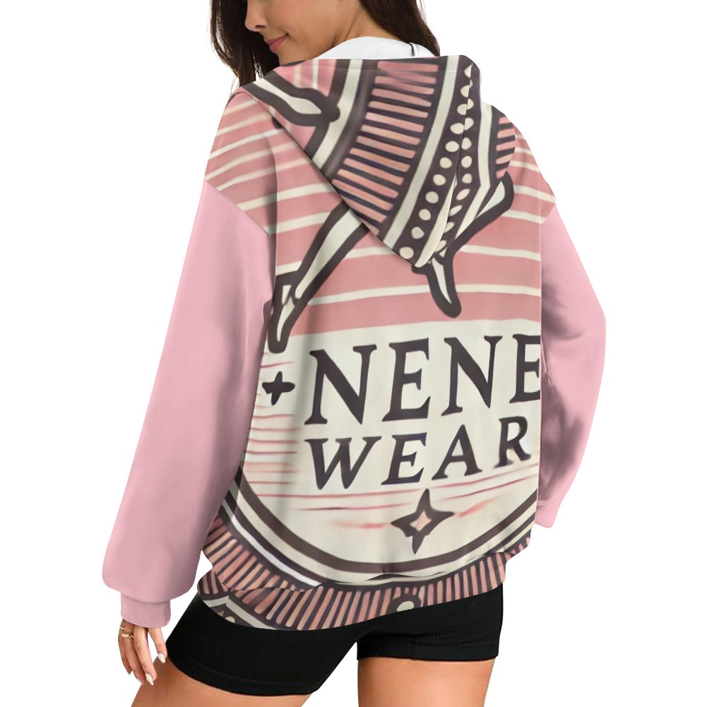 Ladies loose zipper sweatshirt