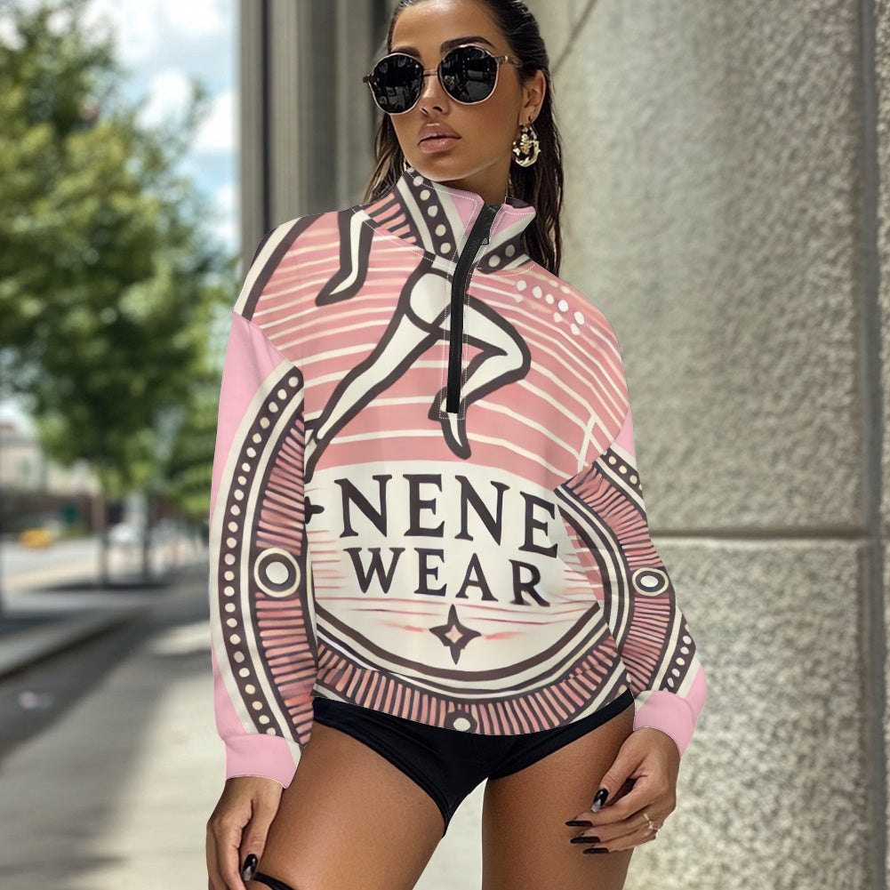 Women's long sleeve zipper sweatshirt